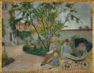 Jardín en Vaugirard, o La familia del pintor en el jardín