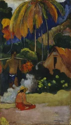 Paisaje en Tahití (Mahana Maà)