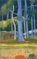Paisaje con árboles azules, 1892