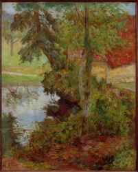 Paisaje con techo rojo
