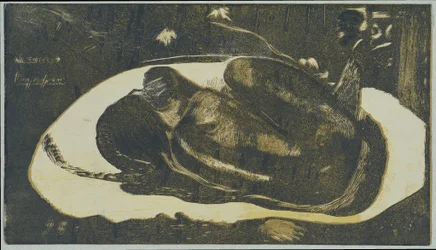 Niña mentirosa temerosa de los fantasmas de los muertos Visto por fantasmas de los muertos Mauao tupapau (título sobre objeto)