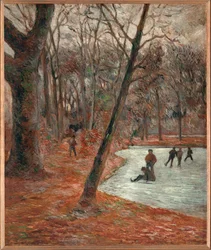 Patinadores en el parque Frederiksberg (óleo sobre lienzo)