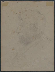 Busto de perfil de un hombre (verso), 1870s