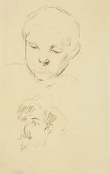 Perfil de un niño y autorretrato (anverso)