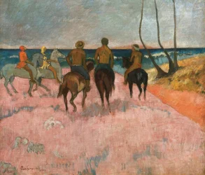 Jinete en la playa