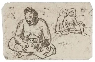 Mujer sentada (en relación con el cuadro Hermana de la Caridad), c.1902 (dibujo en tinta negra sobre papel marfil)