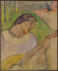 Autorretrato con mandolina, c.1889 (óleo sobre lienzo)