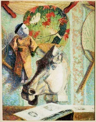 Bodegón con cabeza de caballo (óleo sobre lienzo)