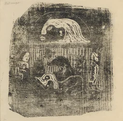 Te Atua Los Dioses Placa Pequeña [verso], en o después de 1895