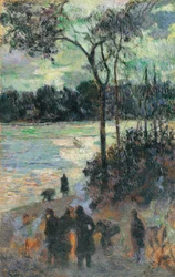 El incendio en la orilla del río, 1886