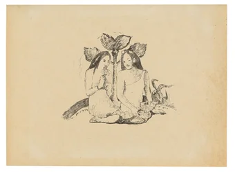 Dos mujeres maoríes en cuclillas