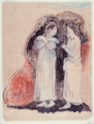 Dos mujeres tahitianas de pie, 1894