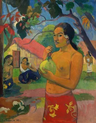 ¿A dónde vas?, o Mujer con una fruta en la mano