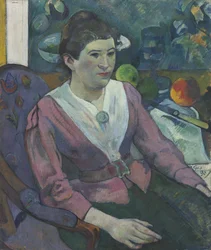 Mujer Frente a una Naturaleza Muerta de Cézanne