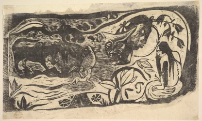 Xilografía con una Cabeza Cornuda, 1898-99