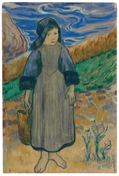 Joven bretona junto al mar, 1889