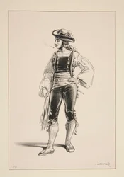 ALGUACIL. Sombrero de fieltro adornado con terciopelo.