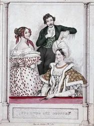 Un albergue con bufones, v.1835 - por Gavarni