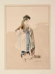 TRAJES DE GAVARNI, ejecutados por Moreau,