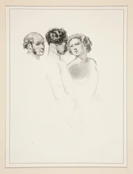 Estudio de figuras; grupo de tres figuras