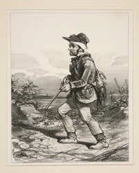 Sr. Gontard (du Clos-Gorju), gran propietario, elector elegible, de caza al amanecer (De la serie: Types Contemporaines)