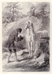 El caballo se detuvo y me miró, de la edición francesa de Los viajes de Gulliver de Jonathan Swift