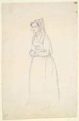Mujer con traje de campesina (anverso y reverso)