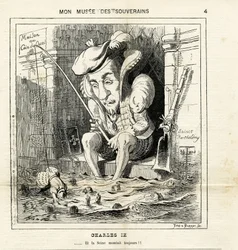 Caricatura de Carlos IX en Le Charivari