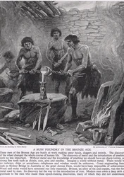 Una fundición ocupada en la Edad del Bronce, ilustración de 
