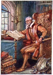 Pasaba su tiempo leyendo libros de caballería, ilustración de 