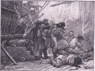 Cortadores de ingresos capturando un barco de contrabando estadounidense