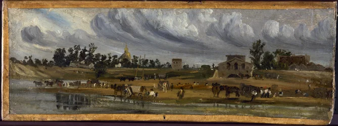Orillas del Sena en la barrière de la Cunette, cerca del Champ-de-Mars (1820), en 1820 (pintura)