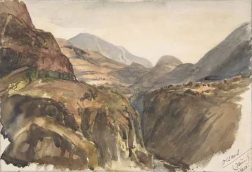 Vista de la montaña en Oisans Isère, 1858