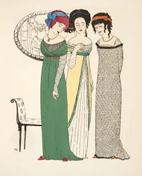 Tres vestidos de noche de Les Robes de Paul Poiret pub. 1908