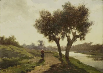 Paisaje con dos árboles