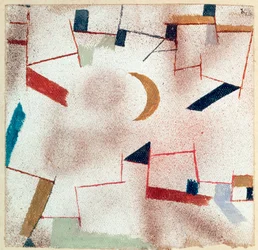 Abstracto con luna creciente