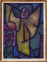 Angelus militans. Pintura de Paul Klee (1879-1940), óleo, dibujo al detrempe sobre yute, sobre fondo de cola