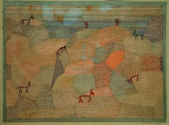Paisaje con burros