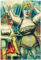 Mujer con brazos levantados