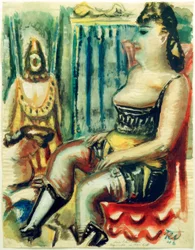 Mujer con liguero amarillo