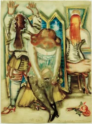 Boceto para el vestuario de las artistas de circo