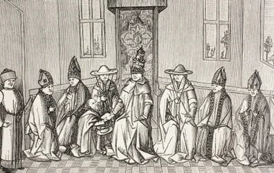 Pedro El Ermitaño Entregando El Mensaje De Simeón, Patriarca De Jerusalén Al Papa Urbano Ii.
