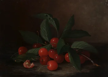 bodegón con cerezas