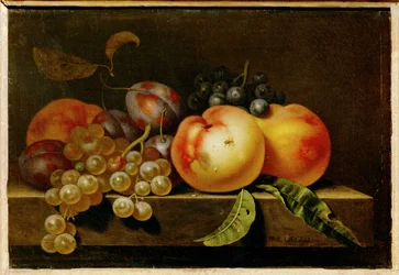 Melocotones, ciruelas pasas y uvas ...