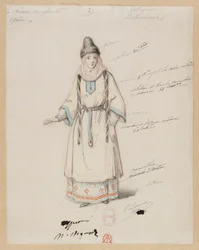 Gounod - La monja sangrienta - Cuatro modelos de trajes de Paul Lormier - 2. Aldeana de Bohemia