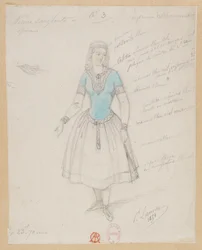 Gounod - La monja sangrienta - Cuatro modelos de trajes de Paul Lormier - 3. Campesina de Bohemia