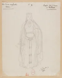 Gounod - La monja sangrienta - Cuatro modelos de trajes de Paul Lormier - 4. Inés, hija del barón Moldaw