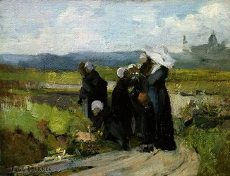 Los huérfanos de Bayeux (óleo sobre panel)