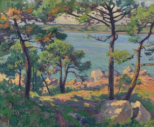 Pinos en el río Trieux