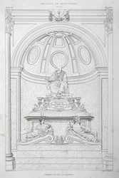 Monumento funerario del Papa Pablo III (Farnese), grabado de El Vaticano y la Basílica de San Pedro